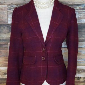 Vintage Fossil 100% Cotton Multicolor Plaid Stitched Lapel Sport Blazer Size XL